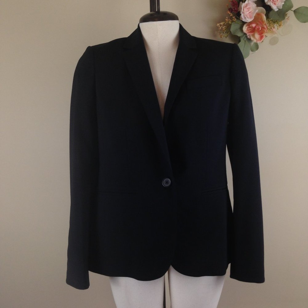 J. Crew Blazer BI Stretch Black Tollegno 1900 Wool Single Breasted Blazer Jacket